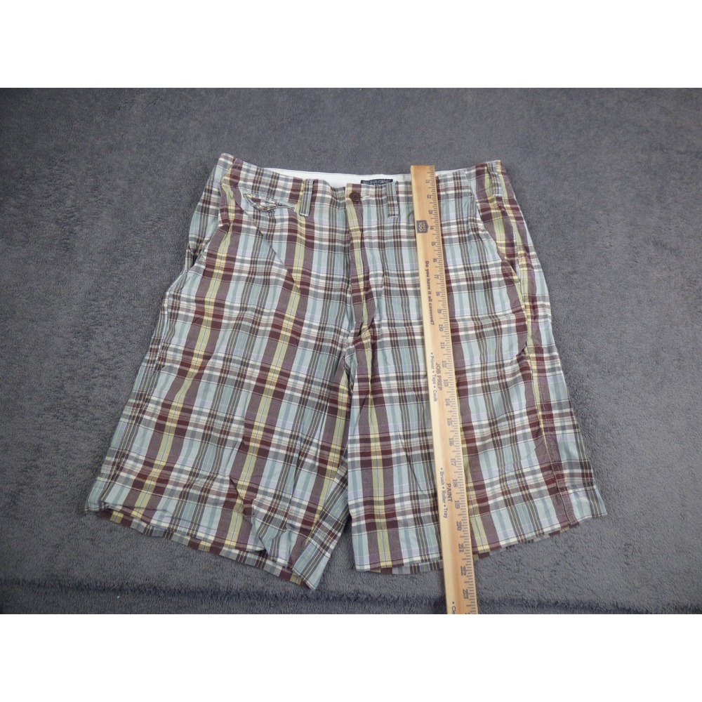 Polo Jeans Co Ralph Lauren Mens 36 Plaid Shorts Blue Burgundy Cotton Casual - Picture 3 of 5
